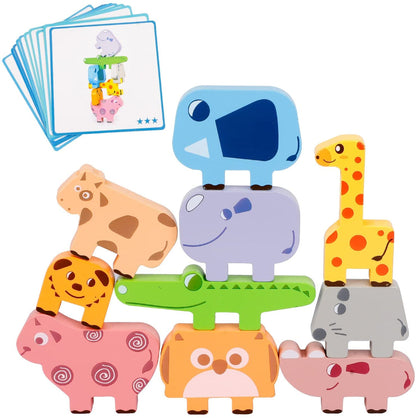 ZooTowers – Holz-Stapelspielzeug mit Tieren – Lernspiel ab 3 Jahren