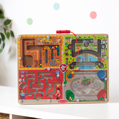 Houten 4-in-1 magnetisch doolhofbord