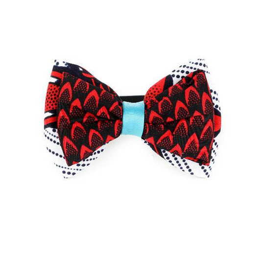 MEISJES ROOD EN TURQUIOSE STRIK MET ELASTISCHE BAND