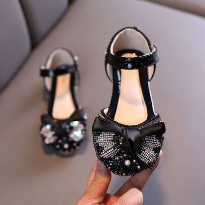 Kindersandalen met strik en strass
