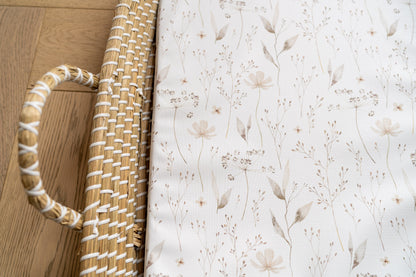 Basket Changing Mat - Natural Wildflowers