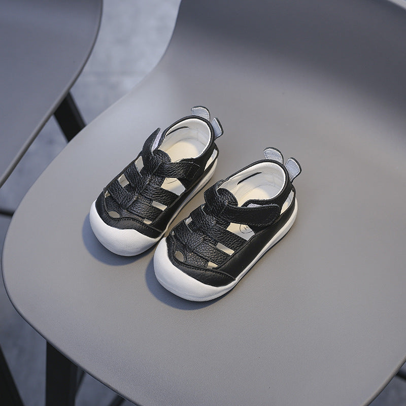 Zachte leren zomerkindersandalen