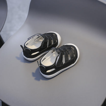 Zachte leren zomerkindersandalen