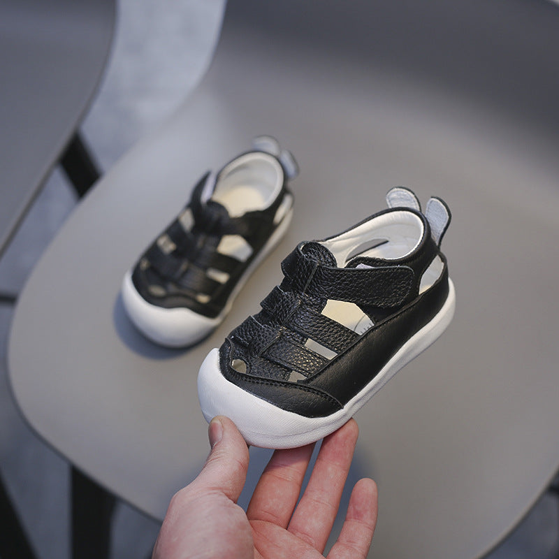 Zachte leren zomerkindersandalen