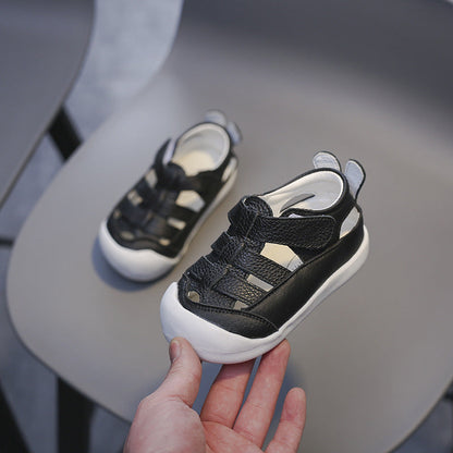 Zachte leren zomerkindersandalen