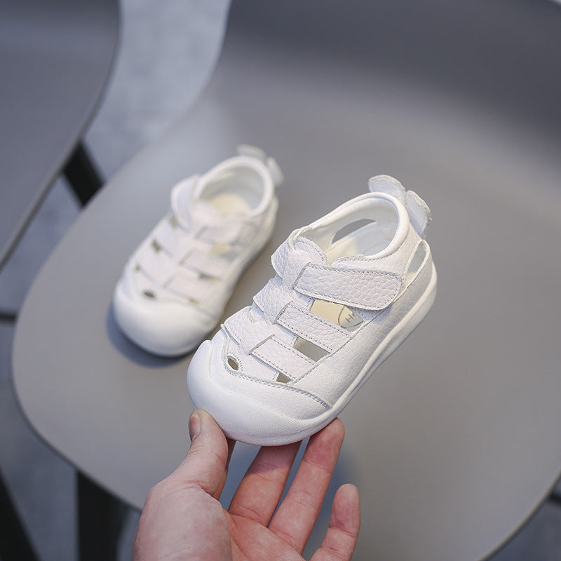 Zachte leren zomerkindersandalen