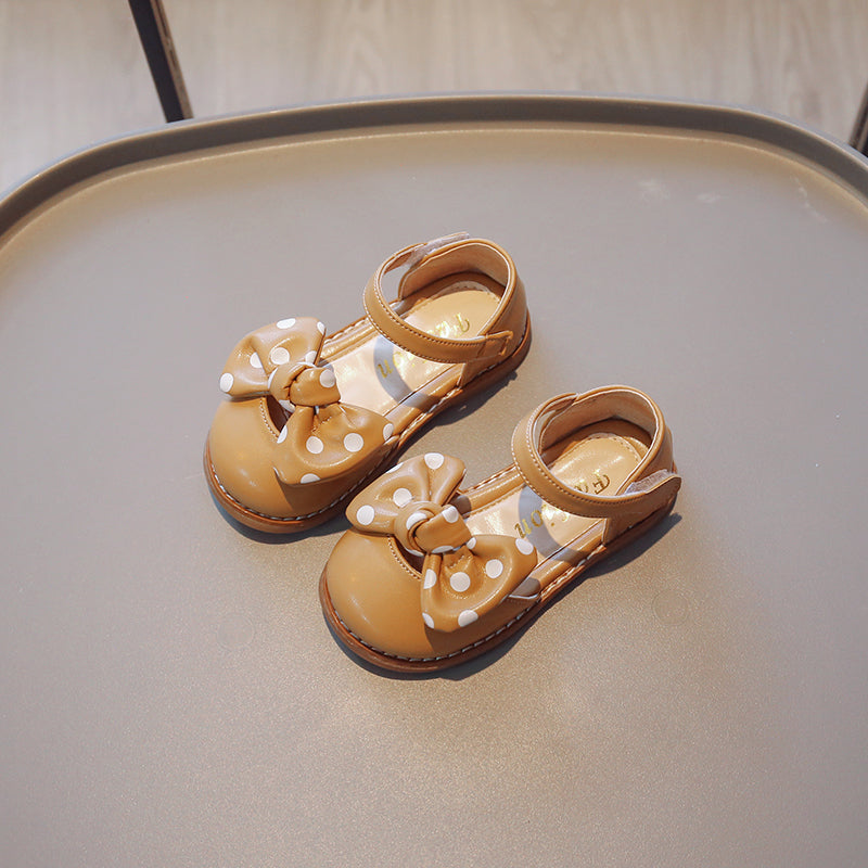 Retro-stijl vlinderdas sandalen met zachte zool