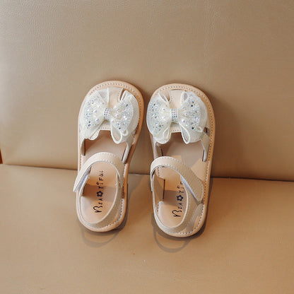 Antislip prinsessensandalen met zachte zool en strik