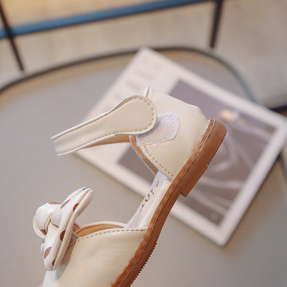 Retro-stijl vlinderdas sandalen met zachte zool