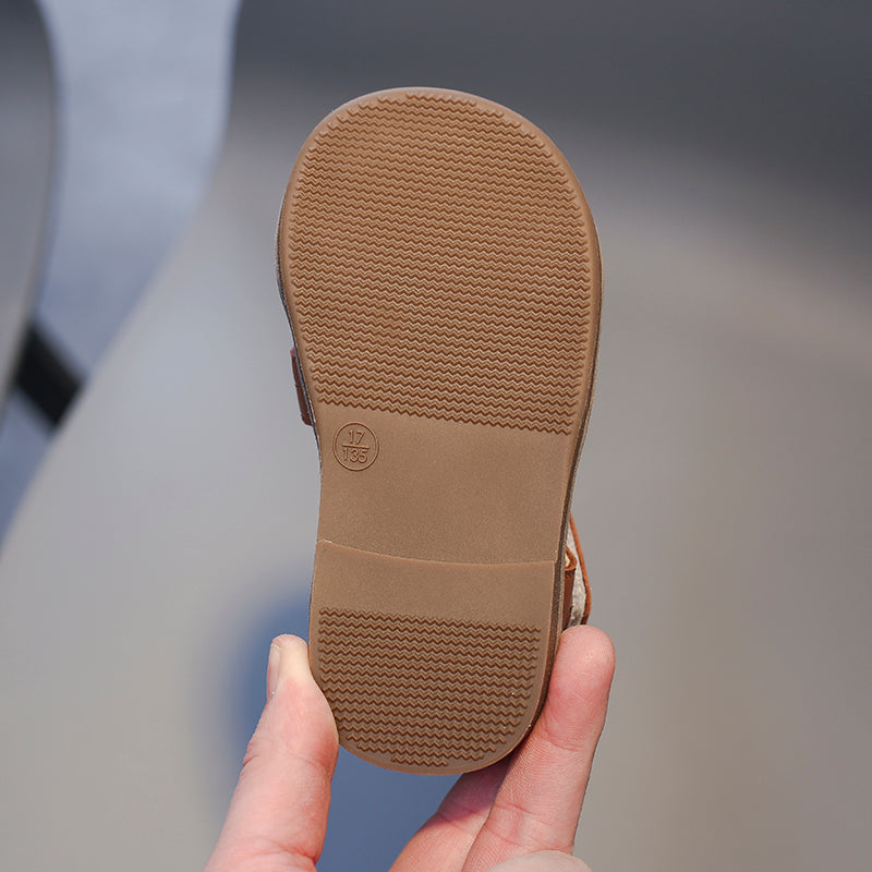 Retro-stijl antislip sandalen voor kinderen met uitgesneden randen