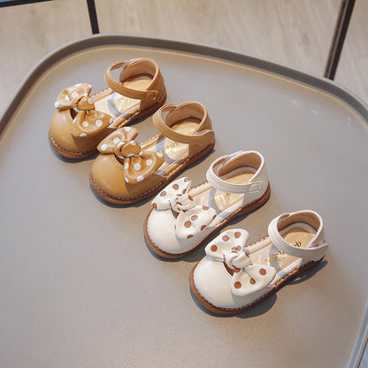 Retro-stijl vlinderdas sandalen met zachte zool