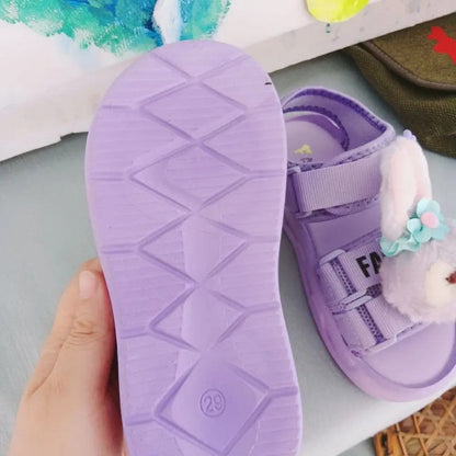 Strandsandaal met konijnenprint