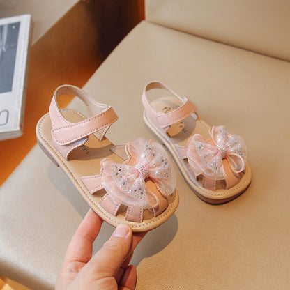 Antislip prinsessensandalen met zachte zool en strik