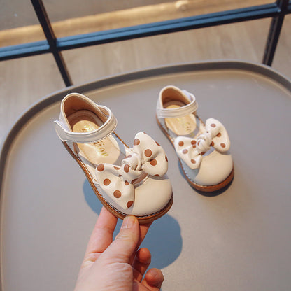 Retro-stijl vlinderdas sandalen met zachte zool