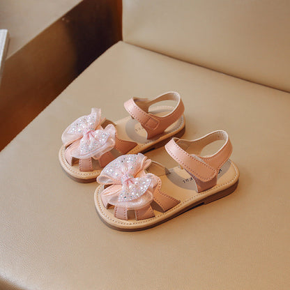 Antislip prinsessensandalen met zachte zool en strik