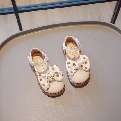 Retro-stijl vlinderdas sandalen met zachte zool