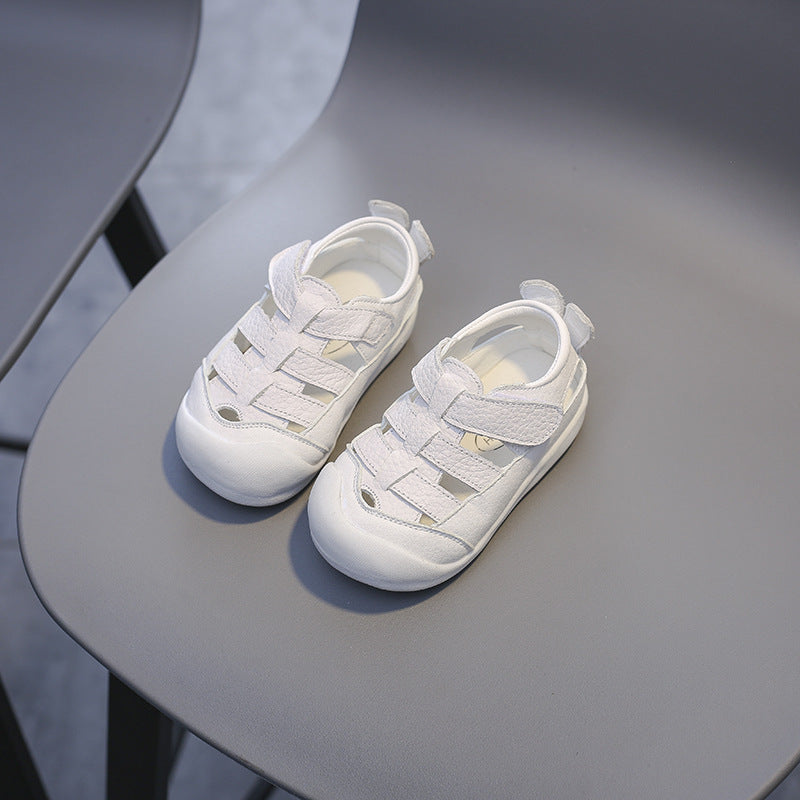 Zachte leren zomerkindersandalen