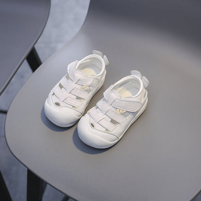 Zachte leren zomerkindersandalen