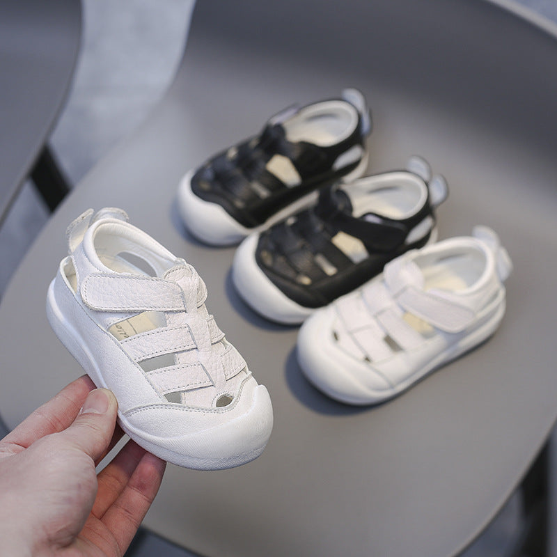 Zachte leren zomerkindersandalen