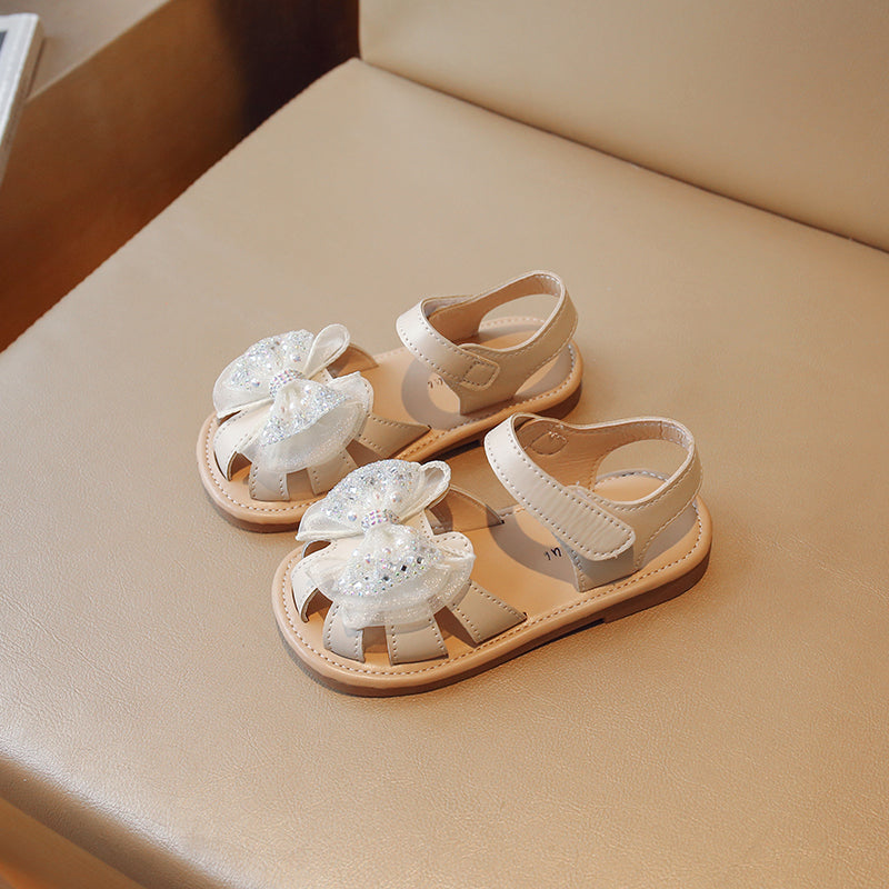Antislip prinsessensandalen met zachte zool en strik