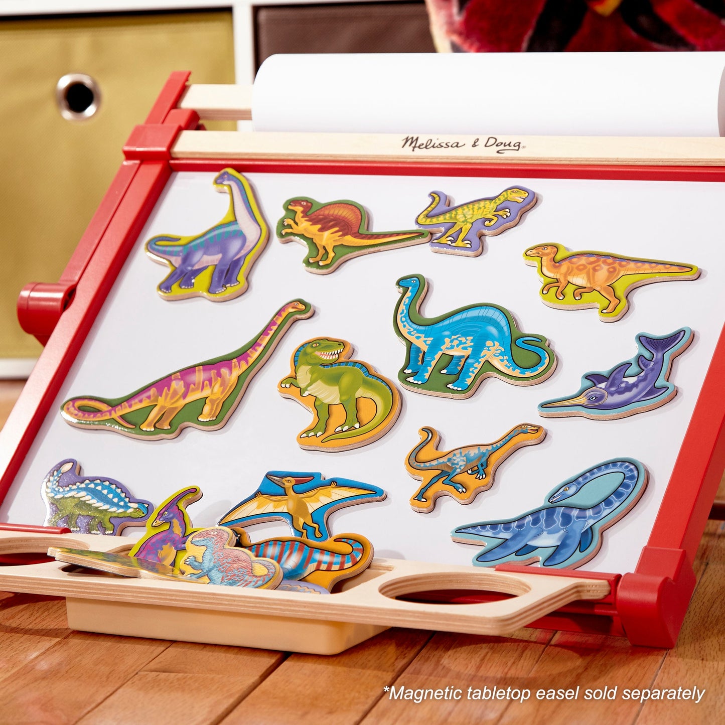 Houten dinosaurusmagneten