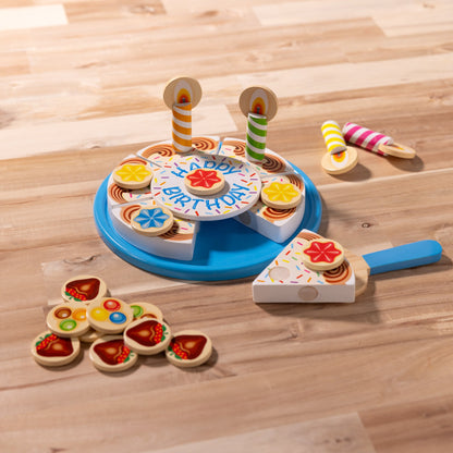 Houten verjaardagstaart speelset