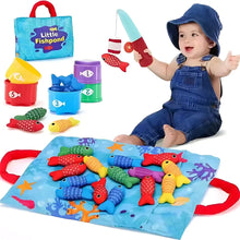 FishyCatch Pond – Stoff Magnetisches Angel- & Sortierspiel für Kleinkinder ab 1 Jahr