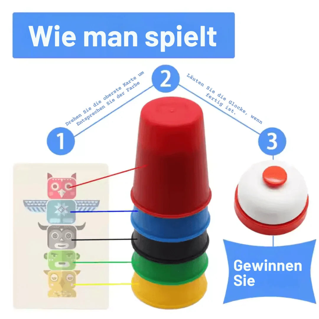 StackMaster – Speed Stacking Spiel für Kinder ab 6+ – Fördert Hand-Augen-Koordination