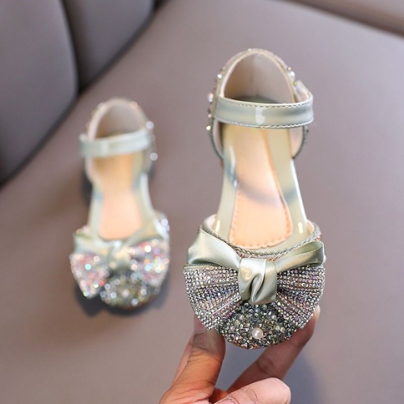 Kindersandalen met strik en strass