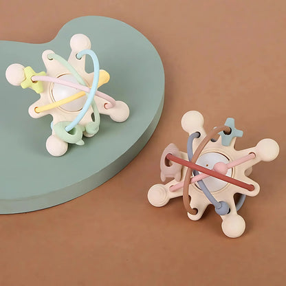 GrippyGiggle – Silikon Sensorischer Stern Beißspielzeug & Rassel für Babys 5–15 Monate