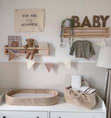 Teddy Changing Basket - Biscuit
