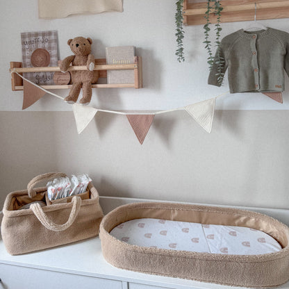 Teddy Changing Basket - Biscuit