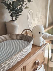 Basket Changing Mat - Blue Gingham