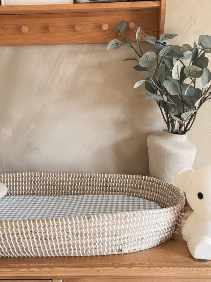 Basket Changing Mat - Blue Gingham