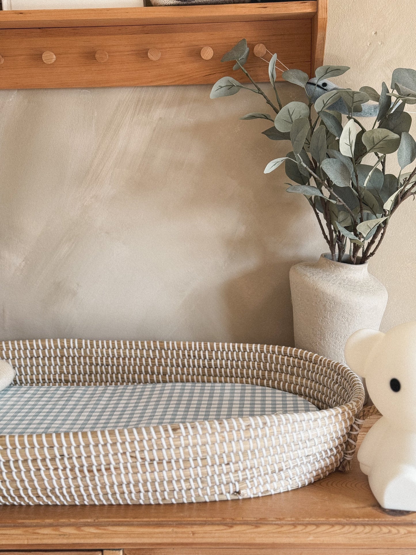 Basket Changing Mat - Blue Gingham