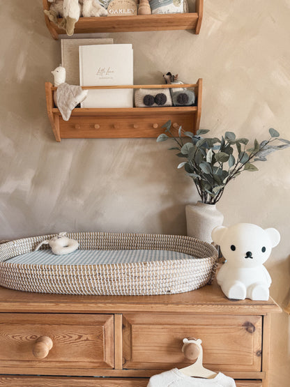 Basket Changing Mat - Blue Gingham