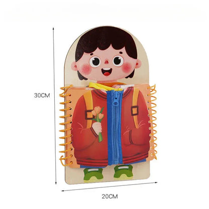 DressUpBook – Montessori Anziehfähigkeiten Buch für Kinder ab 2 Jahren – Fördert Unabhängigkeit, Konzentration & Feinmotorik