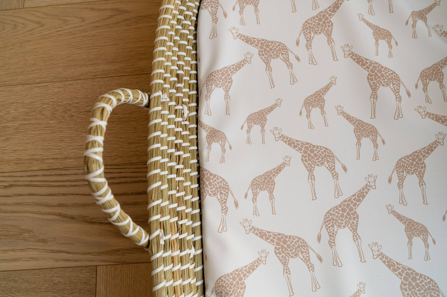 Basket Changing Mat - Beige Giraffe