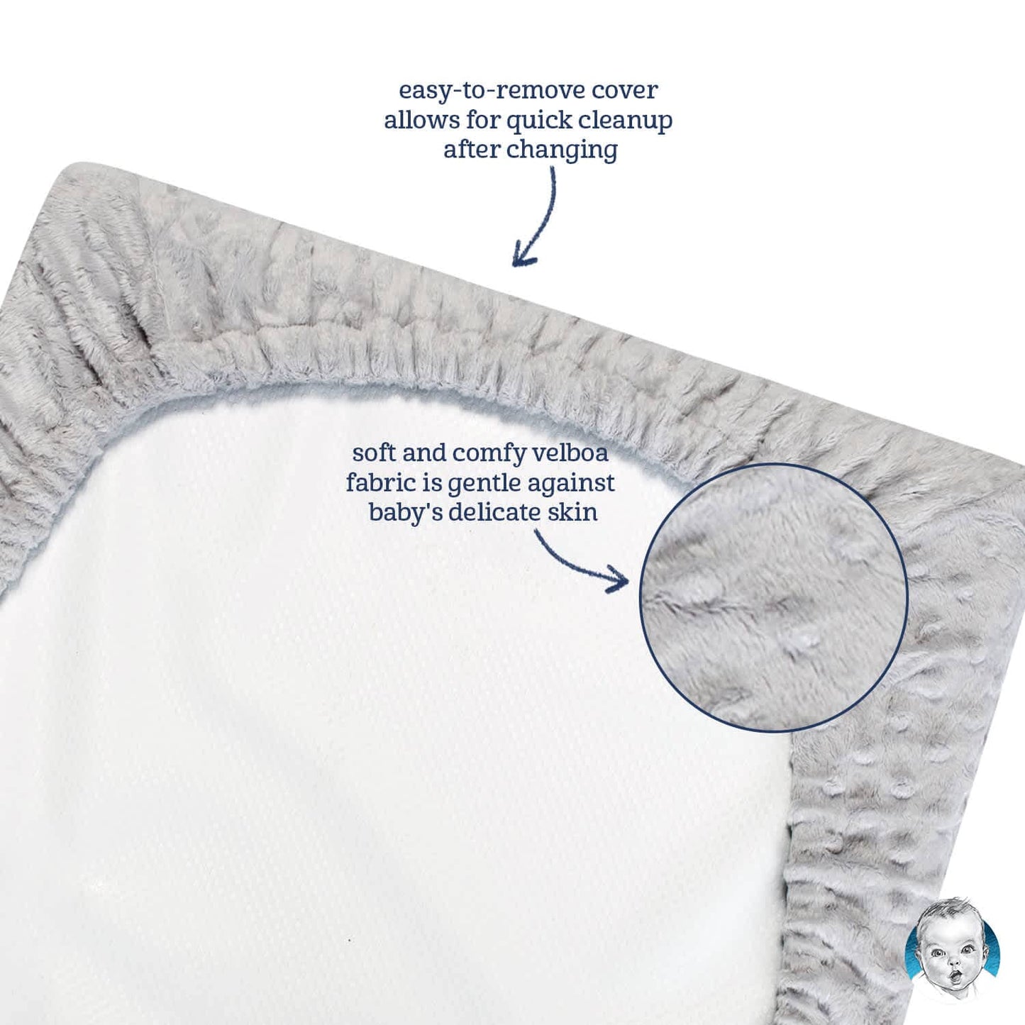 Baby Neutral White Dotted Changing Pad Cover