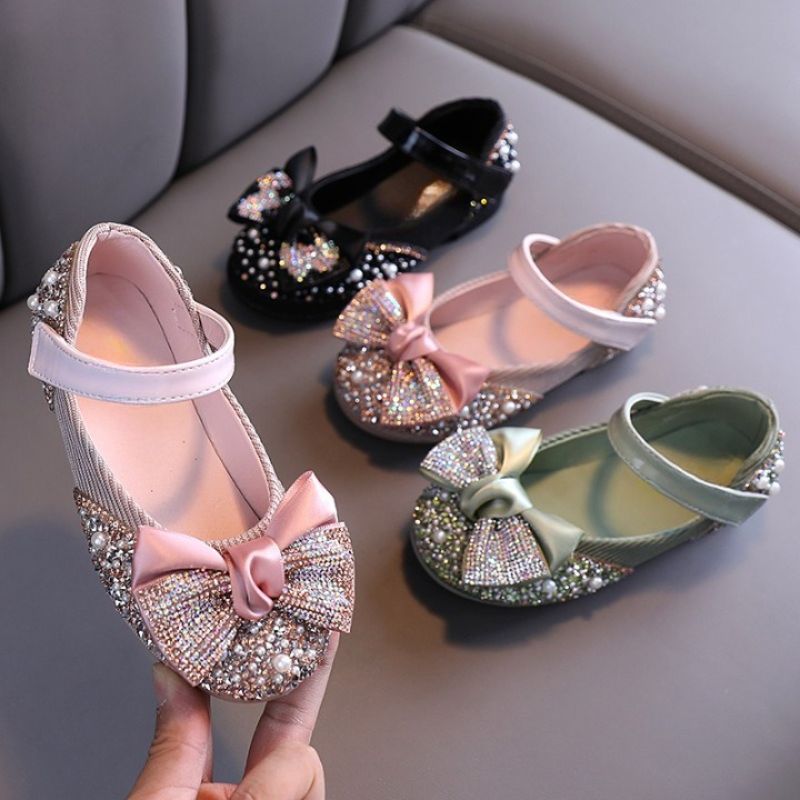 Kindersandalen met strik en strass