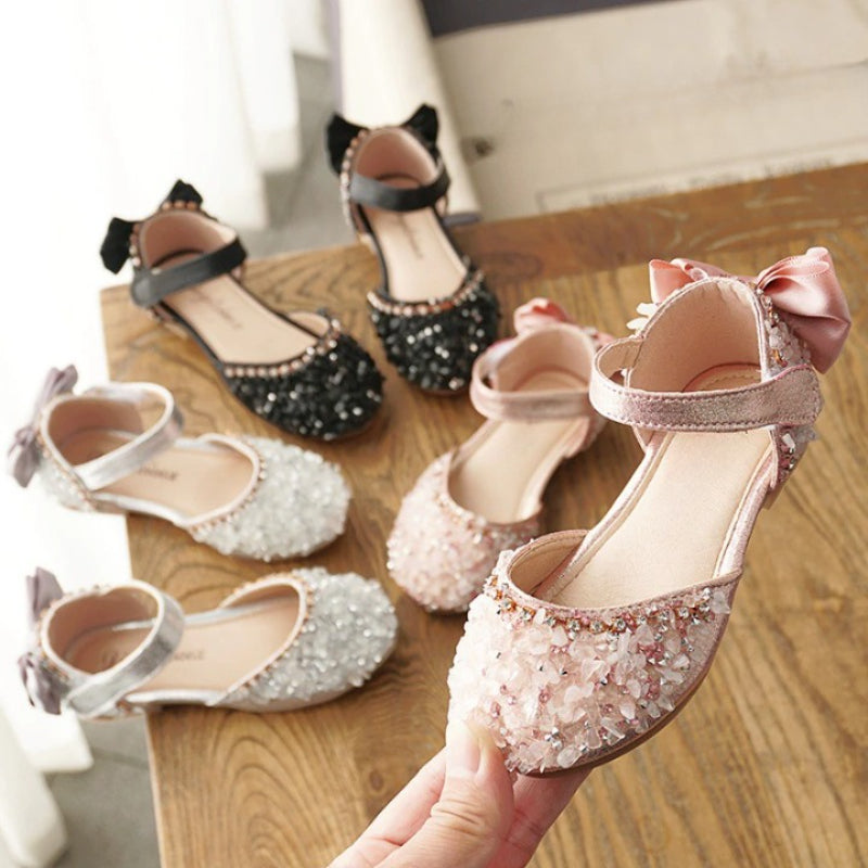 Platte sandalen met strik voor kinderen