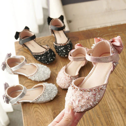 Platte sandalen met strik voor kinderen