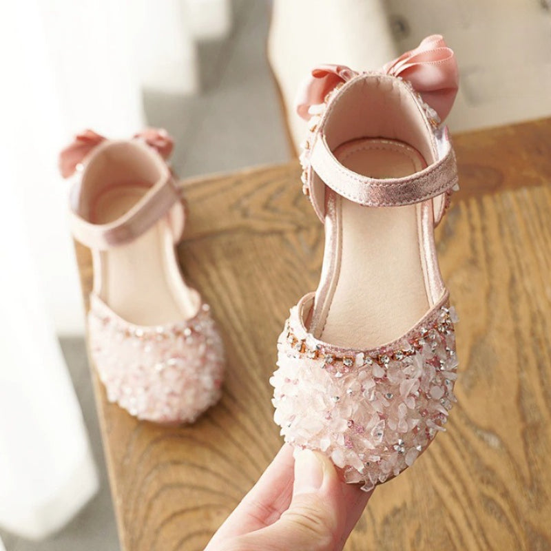Platte sandalen met strik voor kinderen