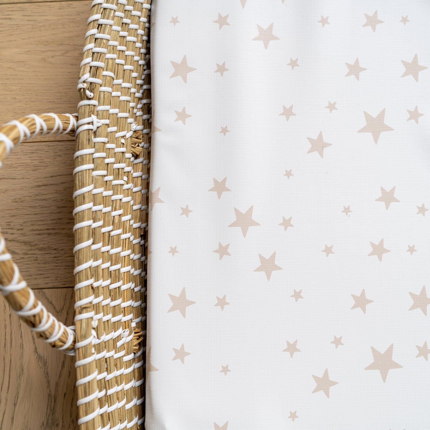 Basket Changing Mat - Beige Stars