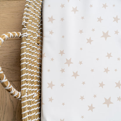 Basket Changing Mat - Beige Stars