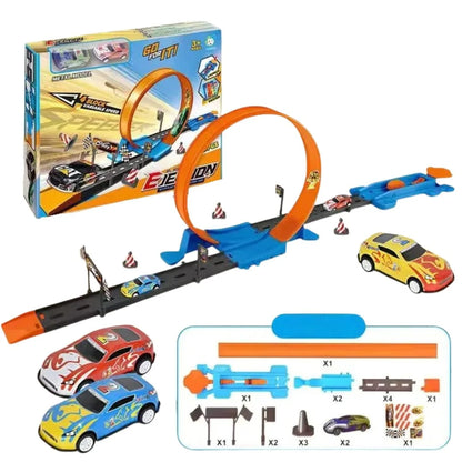 LoopRush - Zweibahniges, schwerkraftbetriebenes Rennset