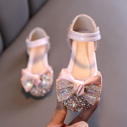 Kindersandalen met strik en strass