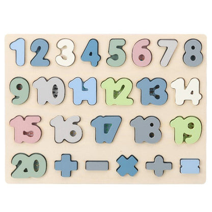 Speel Chunky Houten Nummerpuzzel Vorm Sorteer Puzzel Speelgoed