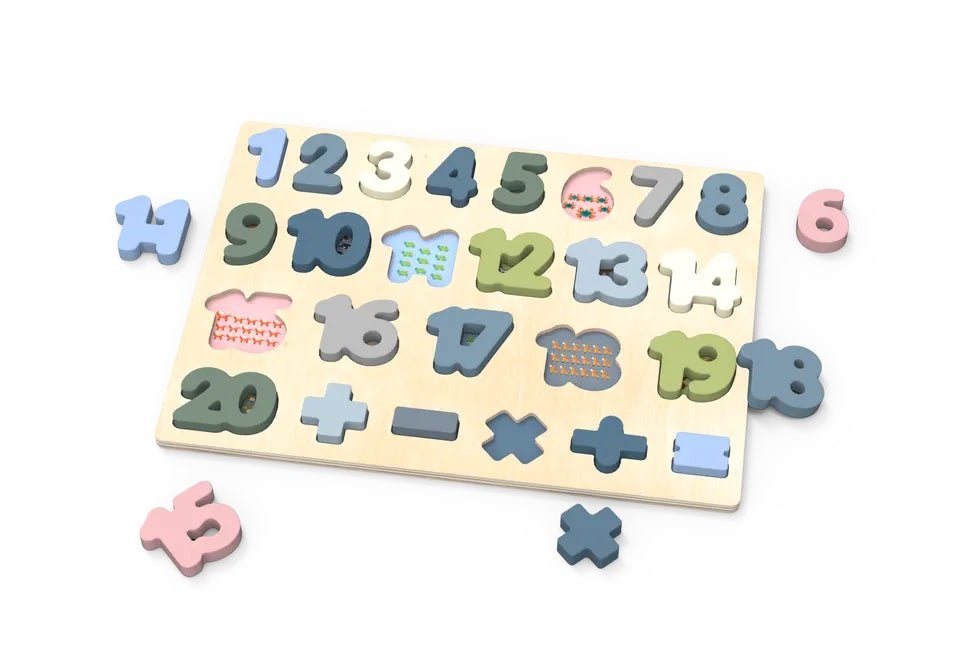 Speel Chunky Houten Nummerpuzzel Vorm Sorteer Puzzel Speelgoed
