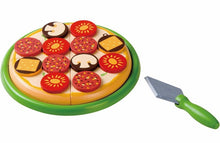 Houten speelgoedset voor fantasierijk pizza maken, zonder giftige ingrediënten